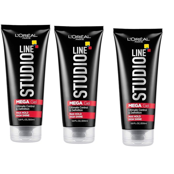 L’Oréal Paris Studio Line Head Lock Mega Hard Hold Gel 6.8 oz (Pack of 3)