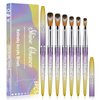 Shine Chance 6Pcs Acrylic Nail Brushes Set, Kolinsky Acrylic Nail Art Brush, Art Design & Polish Mistake Cleaning Manicure Tools for Women Acrylic Application (Size 2 6 8 12 14 16)