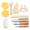 Blisstime Set of 42 Clay Sculpting Tool Wooden Handle Pottery Carving Tool Kit