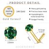 14k Gold Plated Sterling Silver L Shaped Nose Rings Studs for Women Men 20g, Small L Shape Nose Stud, 20 Gauge Nose Piercing Stud, Hypoallergenic Nose Nostril Piercing Jewelry (Gold - Green Emerald)