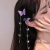 Bartosi Butterfly Hair Pins Purple Butterfly Hair Barrettes Tassel Hair Clips Cute Hanging Butterfly Hairpin Bobby Pins Hair Styling Accessories for Women and Girls (Pack of 2)