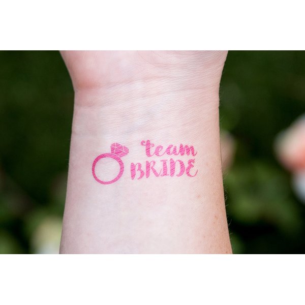Team Bride Pink Temporary Tattoo (Set of 11)