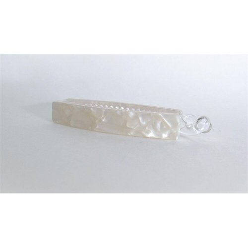 Generic Shimmering pearly white marbled banana hair claw clamp clip