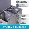 Double Laundry Hamper with Lid | Removable mesh bags | Dual Compartment Clothes Hamper | Grey