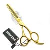 5.5 Inches Hair Cutting Scissors Set with Razor Combs Lether Scissors Case,Hair Cutting Shears Hair Thinning Shears for Personal and Professional (Gold)