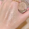Erinde Shimmer Glitter Eyeshadow Palette, Korean Eye Glitter Makeup, Ultra-Blendable, Sparkle Silver Champagne Gold Eye Shadow, Single Shade Metallic Pigmented Color, 03#