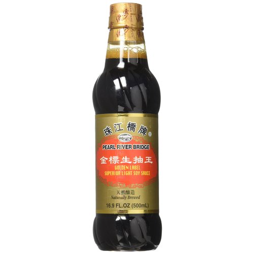 Pearl River Bridge Golden Label Superior Light Soy Sauce, Plastic Bottles, 16.9 oz.