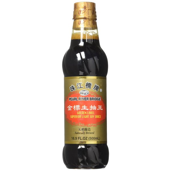 Pearl River Bridge Golden Label Superior Light Soy Sauce, Plastic Bottles, 16.9 oz.