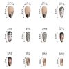 24Pcs Gothic Press on Nails Medium Almond Fake Nails Punk Cartoon Anime Design Black White Full Cover Glue on Nails Horror Gothic Designs French False Nails for Women Girls Acrylic Manicure Decor