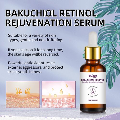 Bakuchiol Retinol Serum, 2 PCS Retinol Rejuvenation Serum for Anti Aging & Reduce Wrinkles, Fine Lines & Sagging, Moisturising Skin, 2.02 fl.oz