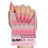 Glamnetic Press On Nails - Flamingo Pink | Opaque Classic Pink Short Almond Fake Nails, Reusable | 15 Sizes - 30 Nail Kit