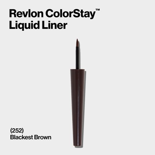 Revlon ColorStay Liquid Eyeliner, Waterproof, Smudgeproof, Longwear Intense Eye Makeup with Fine Tip, Ophthalmologist Tested, Black Brown (252)