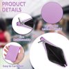 TIESOME Coin Purse, PU Lychee Pattern Zipper Coin Purse Portable Coin Purse Mini Change Wallet for Women Coin Pocket Mini Money for Women Credit Card ID Key Headset Lipstick (Light Purple)