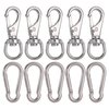 Mixiflor 5pcs Stainless Steel Swivel Eye Snap Hook Flag Pole Clips,with 5pcs Snap Hook Carabiner Diving Clips Spring Hooks for Bird Feeders, Pet Chains, Dog Tie-Out Cable, Keychains and More