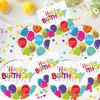 Happy Birthday Decorations Happy Birthday Party Tableware Includes Happy Birthday Paper Plates and Napkins Confetti Rainbow Balloons for Kid's Happy Birthday Party Supplies Serves 16