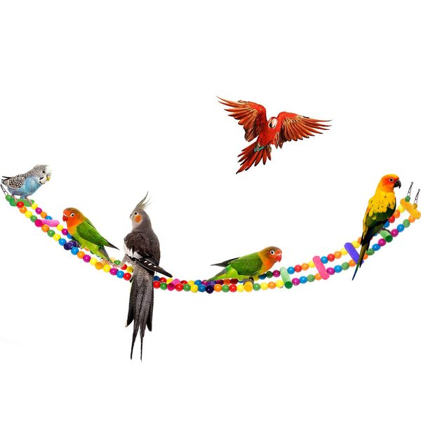 SunGrow Bird Ladder Bridge, 31x4 Inches, Raw Wood and Edible Dye, Suitable for Small to Medium Birds, 1 Piece