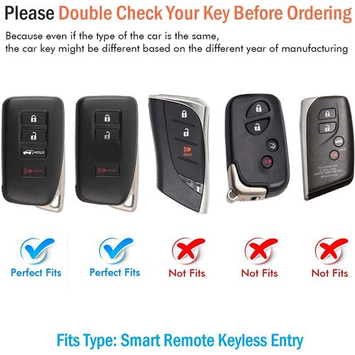 RYE for Lexus Key Fob Cover, Soft TPU Key Fob Case Full Protection for Lexus RX is ES GS LS NX RS GX LX RC LC Smart Key - White