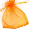 Lautechco 100Pcs Organza Bags 7x9 inches Orange Organza Gift Bags Small Mesh Bags Drawstring Gift Bags Christmas Drawstring Organza Gift Bags (7x9 inches Orange)
