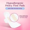 Hypoallergenic Heavy Flow Pads with FAR-IR Anion Strip, Super Absorbent, Breathable, Vegan and Eco-Certified, Ultra Thin with Wings, Count 72 (Heavy)