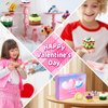 Uiseba Valentines Day Gifts for Kids Classroom/School,24PCS Dessert Building Blocks and Valentines Cards,Toys for 3+ Years Old Girls & Boys
