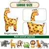 10pcs Jungle Safari Animal Balloons, Cute Jungle Theme Zoo Party Supplies Monkey Elephant Zebra Leopard Crocodile Giraffe Shaped for Birthday Party Decor (Number 1)