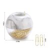 Magnetic Paper Clip Holder, Marble White Holder with Gold Paper Clips 100pcs 28mm(1.1") Cute Office Supplies for Desk Organizer