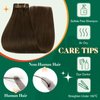 Easyouth Clip in Hair Extensions Brown Clip in Hair Extensions Real Human Hair Brown Real Human Hair Extensions Clip in Extensions Darkest Brown Hair Extensions Clip ins for Women 14inch 7pcs 70g