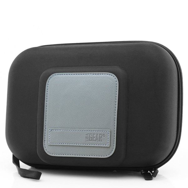 USA GEAR Hard Shell Toiletry Travel Bag Organizer Kit with Customizable Storage Pockets - Perfect for Carrying Electric Toothbrush, Shampoo, Body Wash, Shaving Supplies and More Toiletries - Black