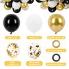 RUBFAC 80Pcs 12 Inches, Black and Gold Confetti Balloons Kit Party Balloons with Ribbons for Birthday, Wedding, Baby Shower, Graduation, Eucalyptus Party Decorations