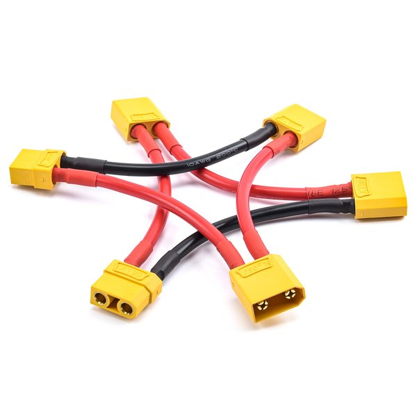 FPVDrone XT90 Plug Series Battery Connector 1 Female 2 Males Adapter with 10CM 10AWG Silicon Cable for RC Battery Helicopter Quadcopter