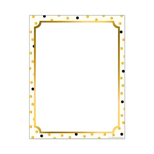 Barker Creek Designer Computer Paper, Gold, 8.5” x 11”, Decorative Printer Paper, Stationery, 50 Sheets per Pkg, Home, School and Office Supplies (741)