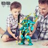 HIGH GODO Mech Robot Building Blocks Set for Adults, Cool Green Dragon Warrior Model Kit with Long Spear Toy Playset, 704 pcs Collectible Mythical Ninja Gifts for Teens Boys Ages 12+