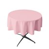 LA Linen Polyester Poplin Washable Round Tablecloth, Stain and Wrinkle Resistant Table Cover 58", Fabric Table Cloth for Dinning, Kitchen, Party, Holiday 58-Inch, Pink Light, (TCpop58R_PinkLghtP37)