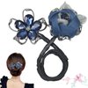CHCTD Rhinestone Flower Hair Clip, Deft Bun Hair Twister, Lazy Hair Curler Bun Maker, Whale Tail Rhinestone Flower Hair Clip, Easy Bun Hair Bun Maker, Hair Twist Bun Maker,Hair Pins for Buns (09)