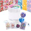 Premade Glassy Clear Slime Kit, 10 Add-ins Glitters Sparkles Sequins Confetti, Squishy Sensory Toy, Unique Craft Best Gift for Ages 6-12 (Galaxy Goo)