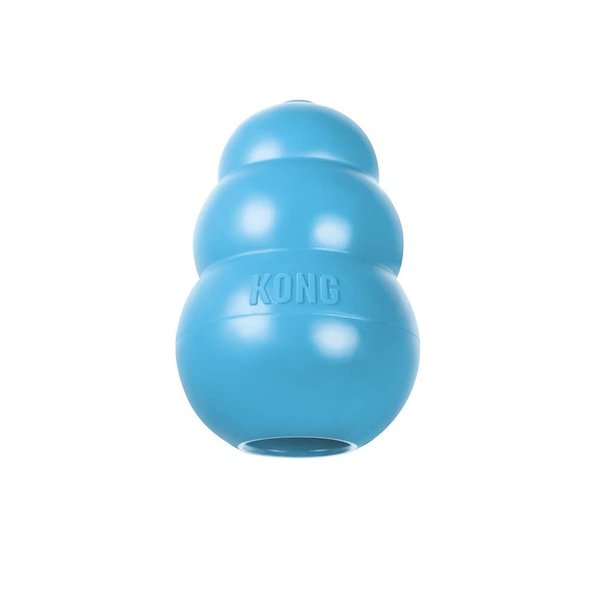 KONG Puppy - Natural Teething Rubber Chew Toy for Dogs - Stuffable Dog Toy for Extended Playtime - Chew & Fetch Toy for Puppies - for Medium Puppies - Blue