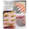Gold Metallic Gel Glue Polish,18ml Metal Mirror Chrome Gel Polish,Holographic Gold Reflective Long Lasting Shine Effect Nail Lacquer,Soak Off Bright Glod Color Nail Art Home DIY Manicure for Women-01
