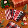 Whaline 30Pcs Christmas Plaid Fabric Squares Buffalo Check Cotton Fabric Squares Red Green Black White Quilting Fabric Patchwork 15 Design Precut Quilt Charm Squares for DIY Art Craft Sewing, 5 x 5"