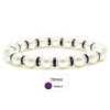 Accents Kingdom Women's Magnetic Bracelet White Tuchi Simulated Pearl Bracelet with Simulated Amethyst Crystal, 7.5"