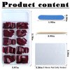 Bellelfin 240pcs Short Press on Nails Burgundy Full Cover Short Square Glossy Fake Nails Acrylic Artificial False Nail Tips with 5 Sheets Adhesive Glue Tabs for Women and Girls Fingernails Design