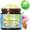 Botanical Beauty SWEET ALMOND OIL BUTTER Pure Natural Virgin Unrefined RAW 16 Fl. Oz.- 480 ml for FACE, SKIN, BODY, DAMAGED HAIR, NAILS.