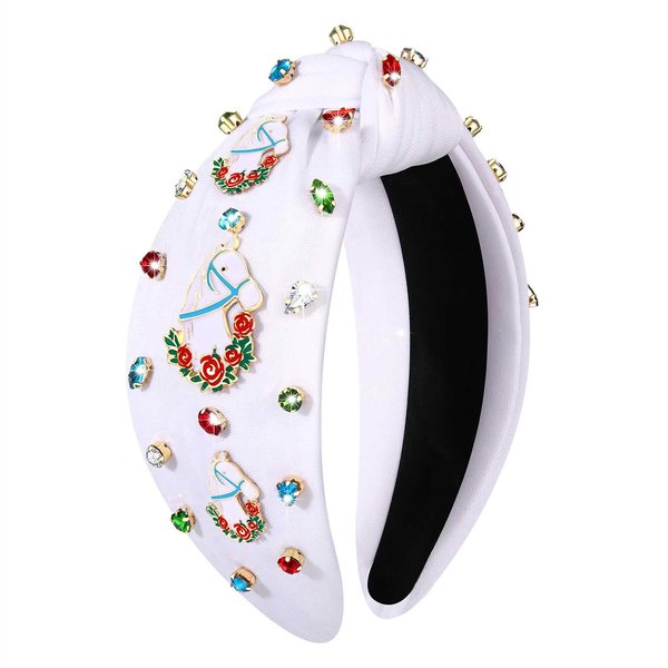 YAHPERN Derby Headbands Accessories Enamel Horseshoe Headband for Women Silks Riding Suit Headband Horse Race Day Headband Kentucky Derby Outfits Hair Accessories Party Favors