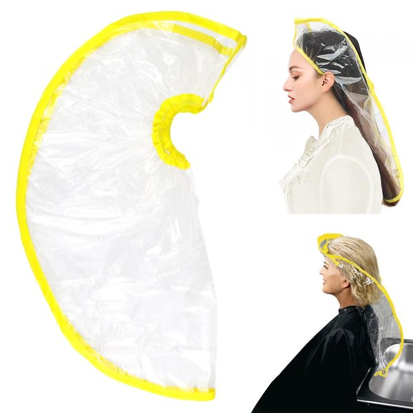 FERCAISH Hair Funnel for Upright Shampooing, Foldable Funnel Rinse Shampoo Washing Tool for Home Salon Hair Shampoo Washing Rinse Cape Accessory (Yellow)