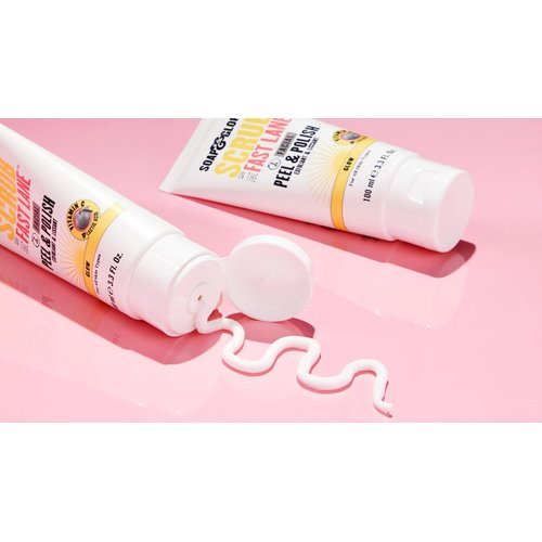 Soap & Glory Peel & Polish Two Minute Facial - Exfoliating Face Scrub with Vitamin C - Citrus Scented Skin Brightening Face Exfoliator with Lactic Acid & Salicylic Acid (100 ml)