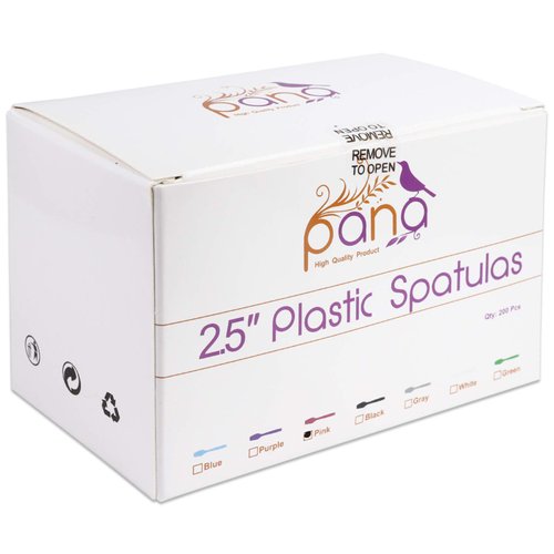 Pana Small 2.5" Spade Shaped Disposable Plastic Cosmetic Spatula for Mixing and Sampling Makeup, Skincare, Creams, Lotions, and Masks (Pink, 200pcs)