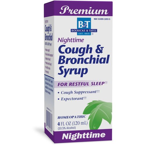 Nature's Way Boericke & Tafel Nighttime Cough & Bronchial Syrup, Cough Suppressant††, Promotes Restful Sleep††, 4 Fl. Oz