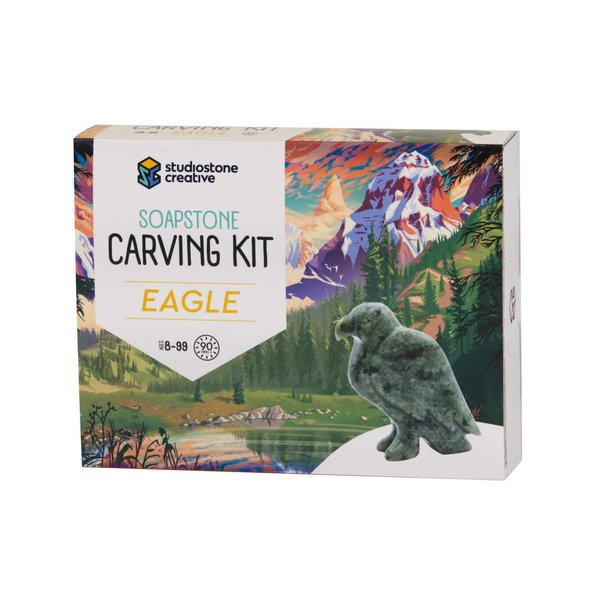 STUDIOSTONE CREATIVE DIY Arts & Crafts Carving Kit Kids Adults Eagle Sculpture Soapstone