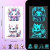 Konsait 18 Sheets Cat Tattoos, 36 Styles | Anime Style Cat Glow in the Dark Tattoos, Cute Cat Temporary Tattoos for Kids Adults, Cat Blacklight Temporary Tattoos, Cat Party Favors Party Supplies