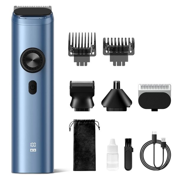 Sejoy Men's Hair Trimmer & Razor Beard Trimmer 8 in 1 Set for Beard, Face, Head Hair, Blue