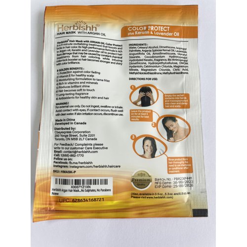 Herbishh Argan Hair Mask-Deep Conditioning & Hydration For Healthier Looking Hair-25gm for very Dry, Weak, Stressed Out Hair, No Sulphates, No Parabens